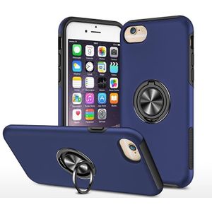 PC + TPU schokbestendige magnetische beschermhoes met onzichtbare ring houder voor iPhone 6 (blauw)