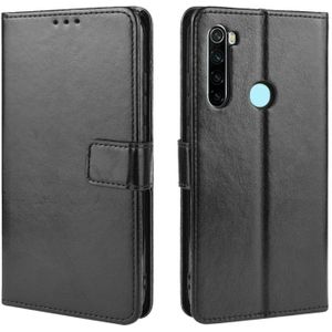 Voor Xiaomi Redmi Note 8 retro Crazy Horse textuur horizontale Flip leergeval  met houder & kaartsleuven & fotolijstjes (zwart)