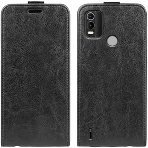 Voor Nokia C21 Plus R64 Textuur Verticale Flip Lederen Telefoon Case (Zwart)