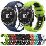 Voor Garmin Fenix 6 Pro GPS 22mm tweekleurige sport siliconen horlogeband (wit + zwart)