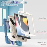 Siliconen + PC-beschermhoes met houder & schouderriem voor iPad 10.2 2021/2020 / 2019 (kleurrijk blauw)
