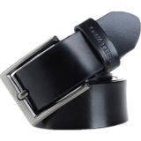 COWATHER XF002 mannen echt leder luxe Business Casual PIN gesp riem  riem lengte: 150cm (XF002 zwart)