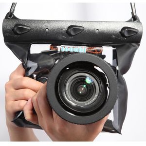 Tteoobl  20m Underwater Diving Camera Housing Case Pouch  Camera Waterproof Dry Bag  Size: L(Black)