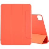 Voor iPad Pro 12 9 inch (2020) horizontale flip ultradunne dubbelzijdige clip magnetische PU lederen behuizing met drie vouwen houder & slaap / wake-up functie(oranje)