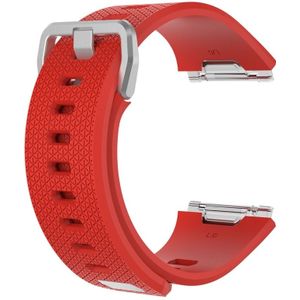 Voor Fitbit Ionic Visgraat Textuur Siliconen vervangende polsband horlogeband met gesp  grootte: S (Rood)