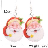 4 paren Santa Claus oorbellen Acryl Christmas Personality Sieraden (Santa 2)
