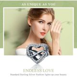 S925 Sterling Silver Heart-vormige Hollow Diamond Kralen DIY Armband Accessoires