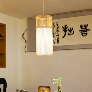 YWXLight Home decoratie verlichting Chinese stijl eenvoudige bamboe en rotan lange kroonluchter (Warm wit)