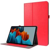 Voor Samsung Galaxy Tab S7+ T970/T976B 2-opvouwbare business horizontale flip pu lederen tas met kaartslots & -houder(rood)