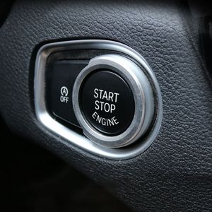 Auto motor start sleutel drukknop ring trim aluminiumlegering sticker decoratie voor BMW (zilver)