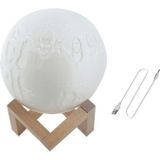 Aangepaste gepatcht 3-Color 3D print maan lamp USB opladen energiebesparend LED nachtlampje met houten houder Base  diameter: 8cm