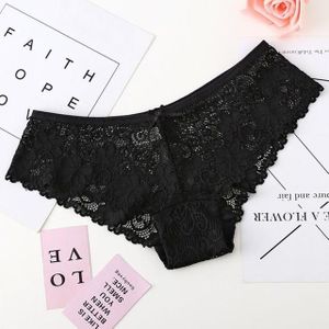 Volledige Lace Sexy Jacquard Naadloos Ondergoed (Zwart)