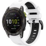 Voor Garmin Enduro 2 26 mm tweekleurige sport siliconen horlogeband (wit + zwart)