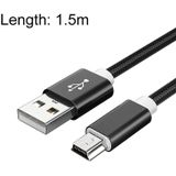 5 stks Mini USB naar USB Een geweven gegevens / laadkabel voor MP3  Camera  Auto DVR  Lengte: 1.5m