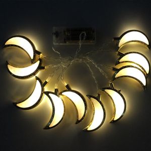 1.65m 10 Lights Batterij Model LED Star Moon Light String Eid Al-Adha Decoratieve Hanger (Maan-Warm Wit)