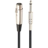 10m XLR 3-pins Female naar 1/4 inch (6.35 mm) Mono Shielded Microfoon Microfoonkabel