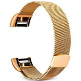 Smart Watch roestvrijstalen polsband horlogeband voor FITBIT charge 2 (goud)