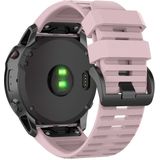 Voor Garmin Fenix 6X 26mm Quick Release Officile Texture Polsband Watchband met Plastic Button (Rose Pink)