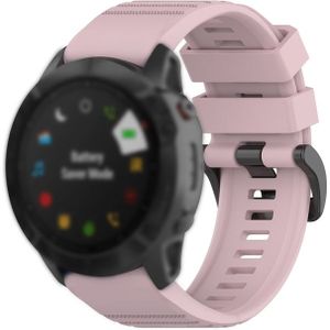 Voor Garmin Fenix 6X 26mm Quick Release Officile Texture Polsband Watchband met Plastic Button (Rose Pink)