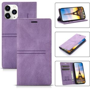 Droom Magnetische Zuigbedrijf Horizontale Flip PU Lederen Case met Houder & Card Slot & Portemonnee voor iPhone 13 Pro (Purple)