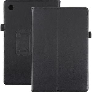 Voor Samsung Galaxy Tab A8 10.5 2021 Litchi Texture Solid Color Leather Tablet Case (Black)
