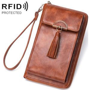 HUMERPAUL DG1012 Retro Women Small Shoulder Bag RFID Anti-Theft Brush Hand Bag(Brown)