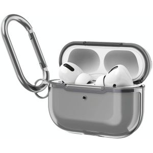 Ddehy668 Galomoplated transparante siliconen + pc-beschermkap voor Airpods Pro (transparant zwart)