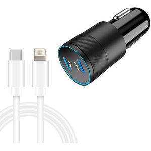 Dubbele PD 3.0 40 W USB-C / Type-C-autolader met 1M USB-C / Type-C tot 8 pincode