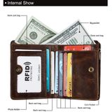 8231 antimagnetische RFID mannen Fashion Crazy Horse Textyure lederen portemonnee kaart tas (koffie)