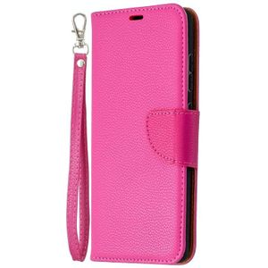 Voor Samsung Galaxy S20 FE 5G / S20 Lite Litchi Texture Pure Color Horizontale Flip PU Lederen case met Holder & Card Slots & Wallet & Lanyard(Rose Red)