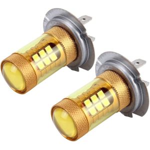 2 PC's H7 10W 1000 LM auto mistlampen met 28 SMD-3030 LED-lampen  DC 12V(Gold Light)