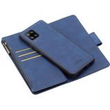 Voor Samsung Galaxy A42 Skin Feel afneembare magnetische rits horizontale flip PU lederen hoesje met multi-card slots  houder  portemonnee & fotolijst & lanyard (blauw)