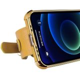Gegalvaniseerde TPU krokodil patroon lederen geval met polsband voor Samsung Galaxy A71 4G (geel)