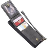 Voor Galaxy S8 Vertical Flip Shockproof Leather Protective Case met Short Rope  Support Card Slots & Bracket & Photo Holder & Wallet Function(Gray)