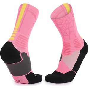 Mannen en vrouwen Mid-Tube Sports Sokken Combat Antislip Basketbal Sokken  Grootte: Gratis Size (Pink)