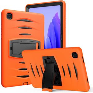 Voor Samsung Galaxy Tab A7 (2020) T500/T505 Wave Texture Series PC + Siliconen beschermhoes met houder(oranje)