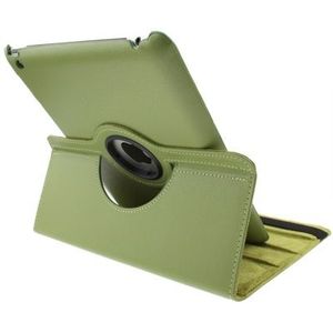 360 graden draaiend PU lederen hoesje met slaap / wekker functie & houder voor New iPad (iPad 3) / iPad 2 / iPad 4, Olive Green