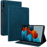 For Samsung Galaxy Tab S7 11 inch T870/SM-T875 Butterfly Flower Embossed Leather Tablet Case(Blue)