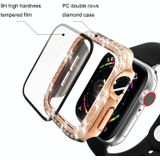 Electroplating PC Double Rows Diamond Protective Case met gehard glasfilm voor Apple Watch Series 3 & 2 & 1 38mm