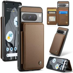 Voor Google Pixel 8 pro CaseMe C22 Kaartsleuven Houder RFID Anti-diefstal Telefoonhoesje (Bruin)