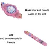 JNEW A335-86264 Children Cartoon 3D Kitten Catching Fish Silicone Waterproof Quartz Watch( Pink)