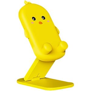 DK-XX-111 cartoon dier intrekbare telefoon luie beugel opvouwbare desktop houder (geel)