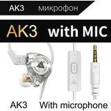 QKZ AK3 FiLe In-ear subwoofer Draadgestuurde koptelefoon met microfoon