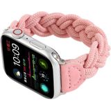 Elastische geweven horlogeband voor Apple Watch Series 6 & SE & 5 & 4 44mm / 3 & 2 & 1 42mm  Lengte:150mm(roze)