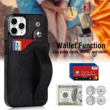 Crazy Horse Texture Shockproof TPU + PU Leather Case with Card Slot & Wrist Strap Holder For iPhone 11 Pro Max(Black)
