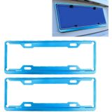2 PC's auto License Plate Frames auto Styling Kentekenplaat Frame aluminiumlegering universele nummerplaat houder auto Accessories(Blue)
