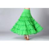 Sequin Swing Modern Dance Long Skirt Competition Costume (Color:Green Size:Free Size)