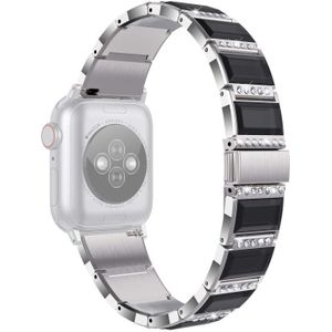 Xingyao-serie tweekleurige stalen band voor Apple Watch Series 6 & SE & 5 & 4 40mm / 3 & 2 & 1 38mm (Zilver+Zwart)