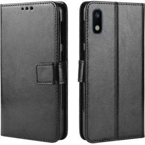 Retro Crazy Horse textuur horizontale Flip lederen case voor Galaxy A10e  met houder & kaartsleuven & fotolijstjes (zwart)