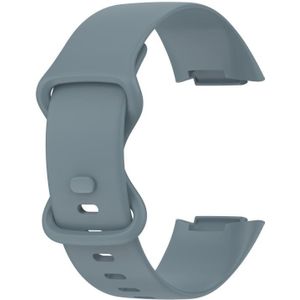 Voor Fitbit Charge 5 Silicone vervangende band horlogeband  maat: L (staal blauw)
